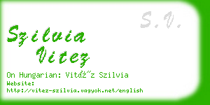 szilvia vitez business card